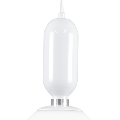 GLOBOSTAR® MAVERICK 00944 Μοντέρνο Κρεμαστό Φωτιστικό Οροφής με Ντουί 1 x E27 AC 220-240V IP20 - Λευκό - Μ15 x Π15 x Υ33cm