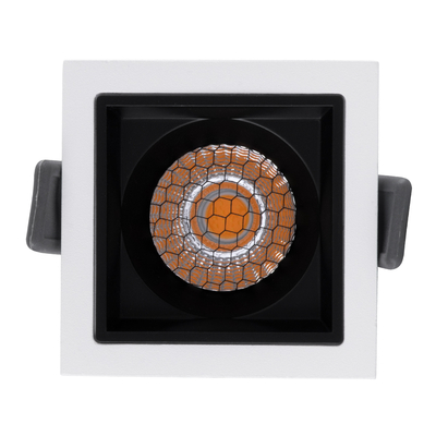 GLOBOSTAR® PLUTO-S 60265 Χωνευτό Downlight Σποτ με Honeycomb Anti Glare Reflector LED 7W 875lm 38° AC 220-240V IP20 Θερμό Λευκό 2700K - Bridgelux COB Chip & TÜV SÜD Driver - Λευκό & Μαύρο Ματ - Μ6.4 x Π6.4 x Υ4.9cm / Q5.5 x 5.5cm x - 5 Χρόνια Εγγύηση