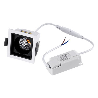 GLOBOSTAR® PLUTO-S 60265 Χωνευτό Downlight Σποτ με Honeycomb Anti Glare Reflector LED 7W 875lm 38° AC 220-240V IP20 Θερμό Λευκό 2700K - Bridgelux COB Chip & TÜV SÜD Driver - Λευκό & Μαύρο Ματ - Μ6.4 x Π6.4 x Υ4.9cm / Q5.5 x 5.5cm x - 5 Χρόνια Εγγύηση