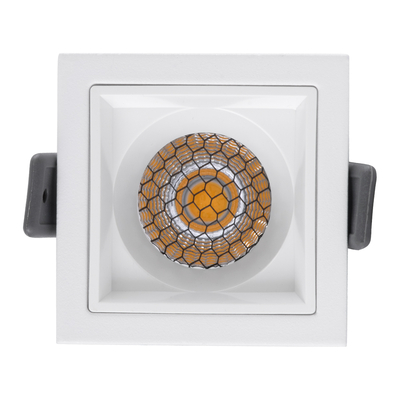 GLOBOSTAR® PLUTO-S 60266 Χωνευτό Downlight Σποτ με Honeycomb Anti Glare Reflector LED 7W 910lm 38° AC 220-240V IP20 Φυσικό Λευκό 4500K - Bridgelux COB Chip & TÜV SÜD Driver - Λευκό Ματ - Μ6.4 x Π6.4 x Υ4.9cm / Q5.5 x 5.5cm - 5 Χρόνια Εγγύηση