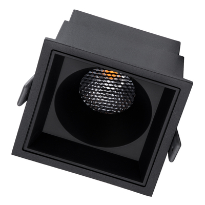 GLOBOSTAR® PLUTO-B 60281 Χωνευτό Downlight Σποτ με Honeycomb Anti Glare Reflector LED 15W 1875lm 38° AC 220-240V IP20 Θερμό Λευκό 2700K - Bridgelux COB Chip & TÜV SÜD Driver - Μαύρο Ματ - Μ10.4 x Π10.4 x Υ6.5cm / Q9.5 x 9.5cm - 5 Χρόνια Εγγύηση