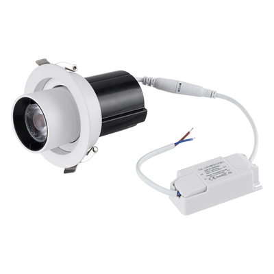 GLOBOSTAR® VIRGO-S 60302 Χωνευτό Κινούμενο Downlight Σποτ LED 7W 910lm 36° AC 220-240V IP20 Φυσικό Λευκό 4500K - Bridgelux COB Chip & TÜV SÜD Driver - Λευκό & Μαύρο Ματ - Μ9 x Π9 x Υ9cm / Q7.8cm - 5 Χρόνια Εγγύηση