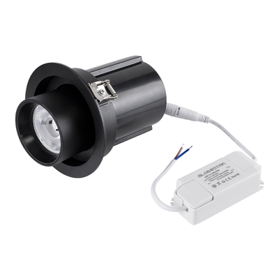 GLOBOSTAR® VIRGO-M 60309 Χωνευτό Κινούμενο Downlight Σποτ LED 12W 1500lm 36° AC 220-240V IP20 Θερμό Λευκό 2700K - Bridgelux COB Chip & TÜV SÜD Driver - Μαύρο Ματ - Μ11 x Π11 x Υ11.5cm / Q9.5cm - 5 Χρόνια Εγγύηση