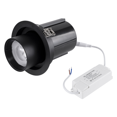 GLOBOSTAR® VIRGO-B 60312 Χωνευτό Κινούμενο Downlight Σποτ LED 20W 2600lm 36° AC 220-240V IP20 Φυσικό Λευκό 4500K - Bridgelux COB Chip & TÜV SÜD Driver - Μαύρο Ματ - Μ13.5 x Π13.5 x Υ14cm / Q11.5cm - 5 Χρόνια Εγγύηση