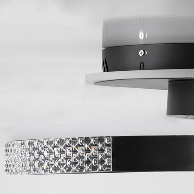 GLOBOSTAR® DIAMOND 61111 Μοντέρνο Φωτιστικό Οροφής LED 67W 8078lm 360° AC 220-240V IP20 Ρυθμιζόμενο Λευκό CCT με Χειριστήριο από 2700K έως 6000K Dimmable - Lumileds SMD Chip - Μαύρο Ματ - Μ60 x Π40 x Υ14cm - 3 Χρόνια Εγγύηση