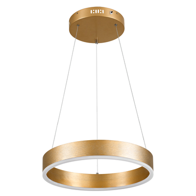 GLOBOSTAR® VENOM 61175 Μοντέρνο Κρεμαστό Φωτιστικό Οροφής LED 30W 3513lm 120° AC 220-240V IP20 Ρυθμιζόμενο Λευκό CCT με Χειριστήριο από 2700K έως 6000K Dimmable - Lumileds SMD Chip - Χρυσό Βούρτσας - Μ40 x Π40 x Υ6.5cm - 3 Χρόνια Εγγύηση