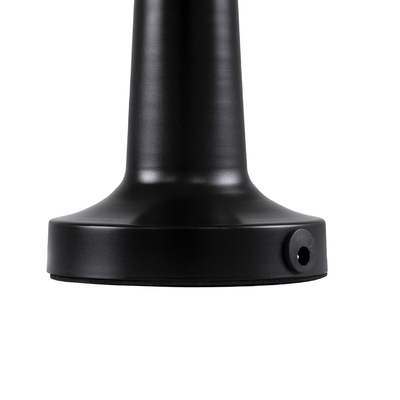 GloboStar® BELLA 76503 Επαναφορτιζόμενο Επιτραπέζιο Φωτιστικό Πορτατίφ LED 1.5W 105lm 120° DC 5V IP44 Θερμό Λευκό 2700K Dimmable Μαύρο Αλουμίνιο - Μ9 x Π9 x Υ21cm - 2 Xρόνια Εγγύηση