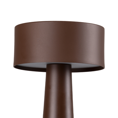 GloboStar® BELLA 76507 Επαναφορτιζόμενο Επιτραπέζιο Φωτιστικό Πορτατίφ LED 1.5W 105lm 120° DC 5V IP44 Θερμό Λευκό 2700K Dimmable Καφέ Αλουμίνιο - Μ9 x Π9 x Υ21cm - 2 Xρόνια Εγγύηση