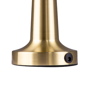 GloboStar® MOLLY 76518 Επαναφορτιζόμενο Επιτραπέζιο Φωτιστικό Πορτατίφ LED 1.5W 105lm 120° DC 5V IP44 Θερμό Λευκό 2700K Dimmable Χρυσό Αλουμίνιο - Μ10 x Π10 x Υ23cm - 2 Xρόνια Εγγύηση