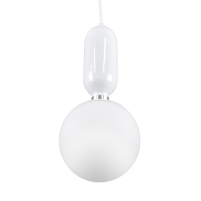 GLOBOSTAR® MAVERICK 00944 Μοντέρνο Κρεμαστό Φωτιστικό Οροφής με Ντουί 1 x E27 AC 220-240V IP20 - Λευκό - Μ15 x Π15 x Υ33cm