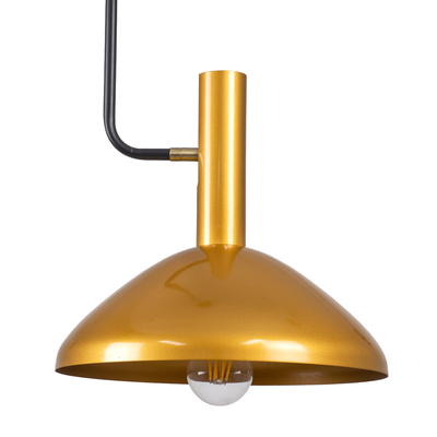 GLOBOSTAR® KATIE 00538 Μοντέρνο Φωτιστικό Οροφής με Ντουί 1 x E27 AC 220-240V IP20 - Μαύρο & Χρυσό - Μ30 x Π30 x Υ120cm
