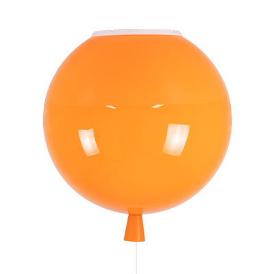 GLOBOSTAR® BALLOON 00650 Παιδικό Φωτιστικό Οροφής με Ντουί 1 x E27 AC 220-240V IP20 - Πορτοκαλί - Μ30 x Π30 x Υ33cm