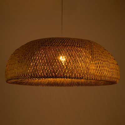 GLOBOSTAR® SAN TROPEZ 00674 Boho Κρεμαστό Φωτιστικό Οροφής με Ντουί 1 x E27 AC 220-240V IP20 - Μπεζ - Μ80 x Π80 x Y28cm