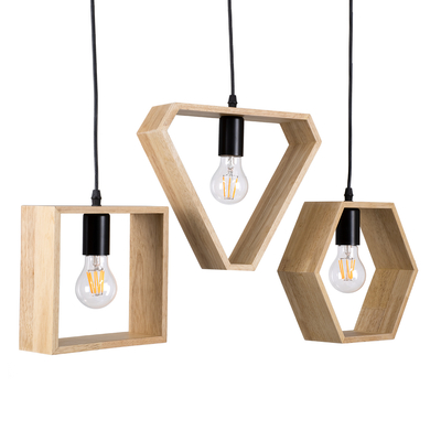 GLOBOSTAR® ELISE 00682 Μοντέρνο Κρεμαστό Φωτιστικό Οροφής με Ντουί 3 x E27 AC 220-240V IP20 - Μπεζ & Μαύρο - Μ76 x Π8 x Υ25cm