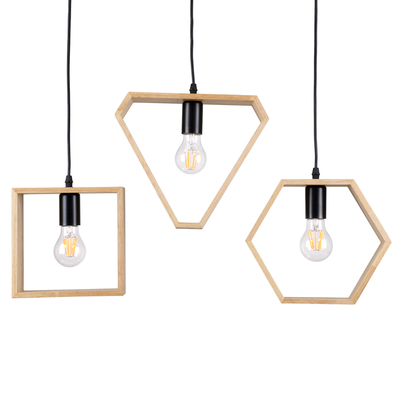 GLOBOSTAR® ELISE 00682 Μοντέρνο Κρεμαστό Φωτιστικό Οροφής με Ντουί 3 x E27 AC 220-240V IP20 - Μπεζ & Μαύρο - Μ76 x Π8 x Υ25cm