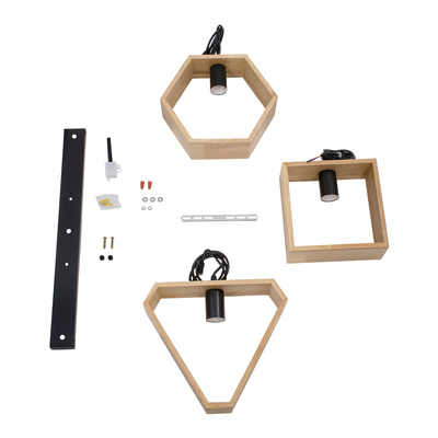 GLOBOSTAR® ELISE 00682 Μοντέρνο Κρεμαστό Φωτιστικό Οροφής με Ντουί 3 x E27 AC 220-240V IP20 - Μπεζ & Μαύρο - Μ76 x Π8 x Υ25cm