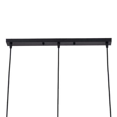 GLOBOSTAR® ELISE 00682 Μοντέρνο Κρεμαστό Φωτιστικό Οροφής με Ντουί 3 x E27 AC 220-240V IP20 - Μπεζ & Μαύρο - Μ76 x Π8 x Υ25cm