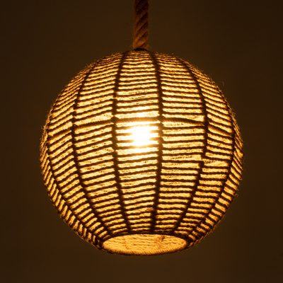 GLOBOSTAR® MANDALA 00731 Boho Κρεμαστό Φωτιστικό Οροφής με Ντουί 1 x E27 AC 220-240V IP20 - Μπεζ - Μ30 x Π30 x Y30cm