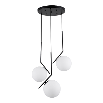 GLOBOSTAR® MONROE 00952 Μοντέρνο Κρεμαστό Φωτιστικό Οροφής με Ντουί 3 x E27 AC 220-240V IP20 - Μαύρο & Λευκό - Μ60 x Π60 x Υ50cm