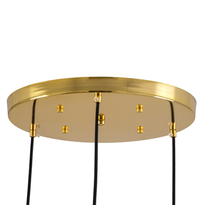 GLOBOSTAR® MONROE 00953 Μοντέρνο Κρεμαστό Φωτιστικό Οροφής με Ντουί 3 x E27 AC 220-240V IP20 - Χρυσό & Λευκό - Μ60 x Π60 x Υ50cm