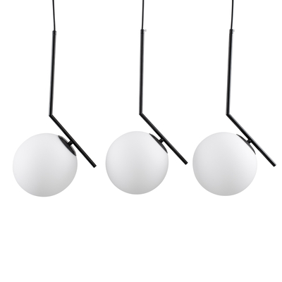 GLOBOSTAR® MONROE 00954 Μοντέρνο Κρεμαστό Φωτιστικό Οροφής με Ντουί 3 x E27 AC 220-240V IP20 - Μαύρο & Λευκό - Μ74 x Π25 x Υ50cm