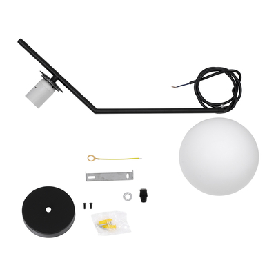 GLOBOSTAR® MONROE 00959 Μοντέρνο Κρεμαστό Φωτιστικό Οροφής με Ντουί 1 x E27 AC 220-240V IP20 - Μαύρο & Λευκό - Μ15 x Π15 x Υ49cm