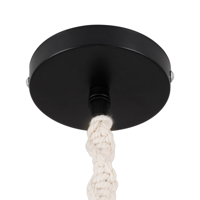 GLOBOSTAR® SHAQRA 36216 Μοντέρνο Κρεμαστό Φωτιστικό Οροφής με Ντουί 1 x E27 AC 220-240V IP20 - Μπεζ & Μαύρο - Μ4 x Π4 x Υ110cm