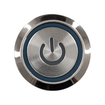 GLOBOSTAR® BUTTON 70783 Φωτιζόμενος Χωνευτός Διακόπτης On/Off LED DC 12V 1 x 3A 690W Max Αδιάβροχο IP65 Μπλε - Μ1.8 x Π1.8 x Υ2cm