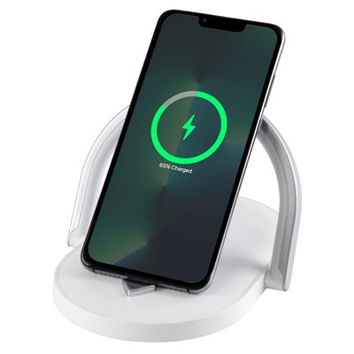 GloboStar® ECLIPSE 76559 Επιτραπέζιο Φωτιστικό Πορτατίφ LED 15W 1200lm 180° AC 220-240V IP20 Φυσικό Λευκό 4500K Dimmable Λευκό Πλαστικό - Μ17 x Π13 x Υ10cm - 2 Xρόνια Εγγύηση