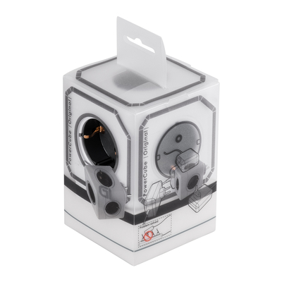 GLOBOSTAR® POWERCUBE 79627 Πολύπριζο 5 Θέσεων με 5 x EU Schuko Πρίζες Ασφαλείας Childproof AC 220-240V 3680W/16A Max Load IP20 - Λευκό & Γκρι - Μ7.5 x Π11.5 x Υ7.5cm