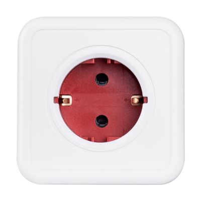 GLOBOSTAR® POWERCUBE 79628 Πολύπριζο 5 Θέσεων με 5 x EU Schuko Πρίζες Ασφαλείας Childproof AC 220-240V 3680W/16A Max Load IP20 - Λευκό & Κόκκινο - Μ7.5 x Π11.5 x Υ7.5cm