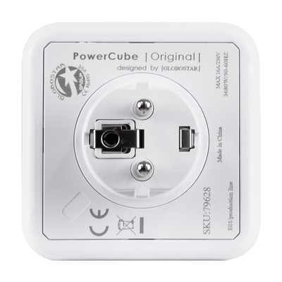 GLOBOSTAR® POWERCUBE 79628 Πολύπριζο 5 Θέσεων με 5 x EU Schuko Πρίζες Ασφαλείας Childproof AC 220-240V 3680W/16A Max Load IP20 - Λευκό & Κόκκινο - Μ7.5 x Π11.5 x Υ7.5cm