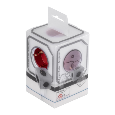 GLOBOSTAR® POWERCUBE 79628 Πολύπριζο 5 Θέσεων με 5 x EU Schuko Πρίζες Ασφαλείας Childproof AC 220-240V 3680W/16A Max Load IP20 - Λευκό & Κόκκινο - Μ7.5 x Π11.5 x Υ7.5cm