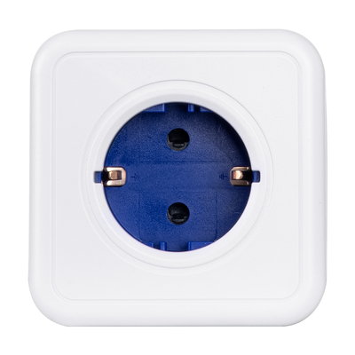 GLOBOSTAR® POWERCUBE 79629 Πολύπριζο 5 Θέσεων με 5 x EU Schuko Πρίζες Ασφαλείας Childproof AC 220-240V 3680W/16A Max Load IP20 - Λευκό & Μπλε - Μ7.5 x Π11.5 x Υ7.5cm