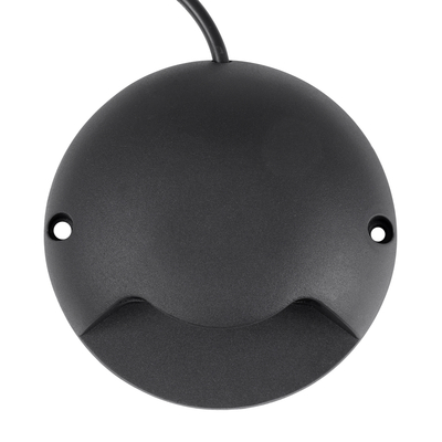 GLOBOSTAR® STEP-LUNA 90616 Αρχιτεκτονικό Φωτιστικό Διαδρόμου/Σκαλοπατιού LED 3W 330lm 10° DC 24V Αδιάβροχο IP65 Θερμό Λευκό 2700K Dimmable - Μαύρο - Φ12 x Υ3cm - 3 Χρόνια Εγγύηση