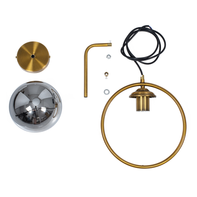 GLOBOSTAR® VIENNA 00923 Μοντέρνο Φωτιστικό Τοίχου - Απλίκα με Ντουί 1 x E27 AC 220-240V IP20 - Χρυσό & Μαύρο Φιμέ - Μ25 x Π23 x Υ27cm