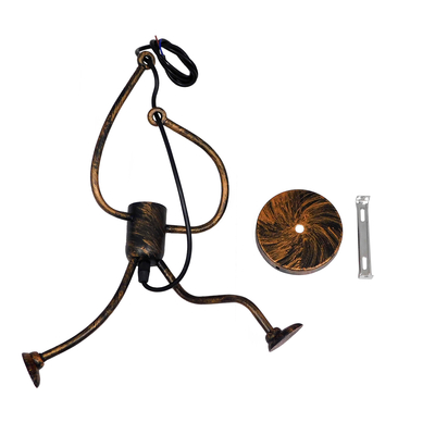 GLOBOSTAR® FIGURE 10001653 Παιδικό Κρεμαστό Φωτιστικό Οροφής με Ντουί 1 x E27 AC 220-240V IP20 - Χάλκινο - Μ20 x Π20 x Υ40cm