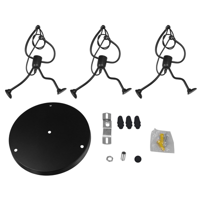 GLOBOSTAR® FIGURE 10001655 Παιδικό Κρεμαστό Φωτιστικό Οροφής με Ντουί 3 x E27 AC 220-240V IP20 - Μαύρο - Μ45 x Π45 x Υ40cm