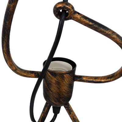 GLOBOSTAR® FIGURE 10001653 Παιδικό Κρεμαστό Φωτιστικό Οροφής με Ντουί 1 x E27 AC 220-240V IP20 - Χάλκινο - Μ20 x Π20 x Υ40cm