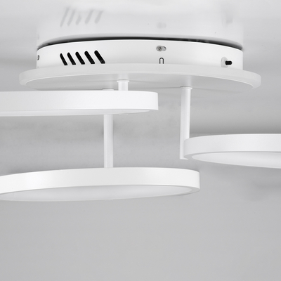 GLOBOSTAR® NEMESIS 61109 Μοντέρνο Φωτιστικό Οροφής LED 98W 11858lm 360° AC 220-240V IP20 Ρυθμιζόμενο Λευκό CCT με Χειριστήριο από 2700K έως 6000K Dimmable - Lumileds SMD Chip - Λευκό Ματ - Μ89 x Π60 x Υ19cm - 3 Χρόνια Εγγύηση