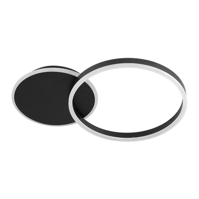 GLOBOSTAR® VENOM 61117 Μοντέρνο Φωτιστικό Οροφής LED 45W 5445lm 360° AC 220-240V IP20 Ρυθμιζόμενο Λευκό CCT με Χειριστήριο από 2700K έως 6000K Dimmable - Lumileds SMD Chip - Μαύρο Ματ - Μ60 x Π40 x Υ7.5cm - 3 Χρόνια Εγγύηση