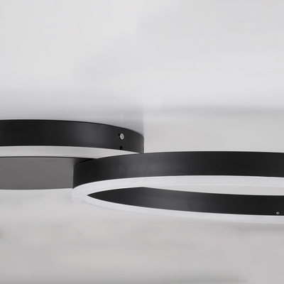 GLOBOSTAR® VENOM 61117 Μοντέρνο Φωτιστικό Οροφής LED 45W 5445lm 360° AC 220-240V IP20 Ρυθμιζόμενο Λευκό CCT με Χειριστήριο από 2700K έως 6000K Dimmable - Lumileds SMD Chip - Μαύρο Ματ - Μ60 x Π40 x Υ7.5cm - 3 Χρόνια Εγγύηση