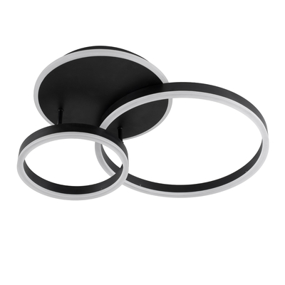 GLOBOSTAR® VENOM 61120 Μοντέρνο Φωτιστικό Οροφής LED 67W 8107lm 360° AC 220-240V IP20 Ρυθμιζόμενο Λευκό CCT με Χειριστήριο από 2700K έως 6000K Dimmable - Lumileds SMD Chip - Μαύρο Ματ - Μ60 x Π40 x Υ12.5cm - 3 Χρόνια Εγγύηση