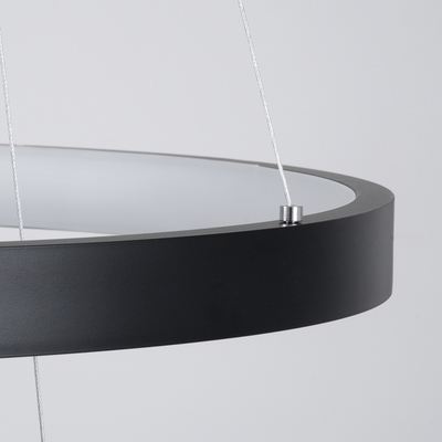 GLOBOSTAR® NEMESIS TRIO 61170 Μοντέρνο Κρεμαστό Φωτιστικό Οροφής LED 120W 14723lm 360° AC 220-240V IP20 Ρυθμιζόμενο Λευκό CCT με Χειριστήριο από 2700K έως 6000K Dimmable - Lumileds SMD Chip - Μαύρο Ματ - Μ80 x Π80 x Υ80cm - 3 Χρόνια Εγγύηση