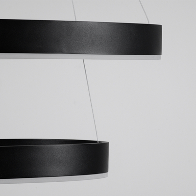 kelvo® VENOM 61185 Μοντέρνο Κρεμαστό Φωτιστικό Οροφής LED 75W 8818lm 120° AC 220-240V IP20 Ρυθμιζόμενο Λευκό CCT με Χειριστήριο από 2700K έως 6000K Dimmable - Lumileds SMD Chip - Μαύρο Ματ - Μ60 x Π60 x Υ40cm - 3 Χρόνια Εγγύηση