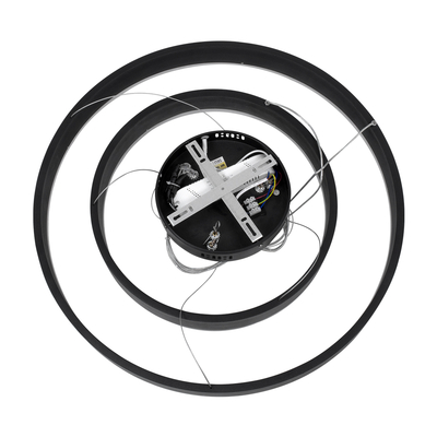 kelvo® VENOM 61185 Μοντέρνο Κρεμαστό Φωτιστικό Οροφής LED 75W 8818lm 120° AC 220-240V IP20 Ρυθμιζόμενο Λευκό CCT με Χειριστήριο από 2700K έως 6000K Dimmable - Lumileds SMD Chip - Μαύρο Ματ - Μ60 x Π60 x Υ40cm - 3 Χρόνια Εγγύηση