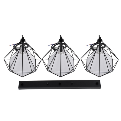 GLOBOSTAR® EIFFEL 61569 Vintage Κρεμαστό Φωτιστικό Οροφής με Ντουί 3 x E27 AC 220-240V IP20 - Μαύρο & Λευκό - Μ68 x Π25 x Υ130cm