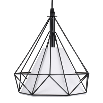 GLOBOSTAR® EIFFEL 61569 Vintage Κρεμαστό Φωτιστικό Οροφής με Ντουί 3 x E27 AC 220-240V IP20 - Μαύρο & Λευκό - Μ68 x Π25 x Υ130cm