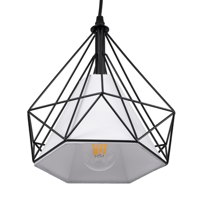 GLOBOSTAR® EIFFEL 61569 Vintage Κρεμαστό Φωτιστικό Οροφής με Ντουί 3 x E27 AC 220-240V IP20 - Μαύρο & Λευκό - Μ68 x Π25 x Υ130cm