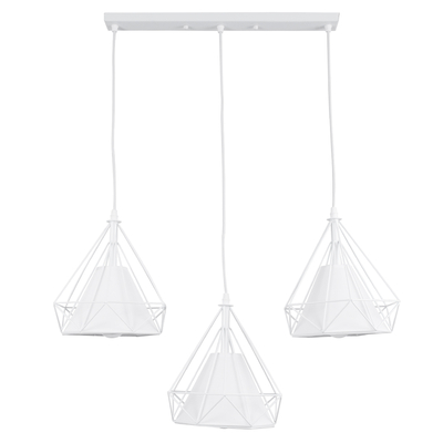 GLOBOSTAR® EIFFEL 61570 Vintage Κρεμαστό Φωτιστικό Οροφής με Ντουί 3 x E27 AC 220-240V IP20 - Λευκό - Μ68 x Π25 x Υ130cm